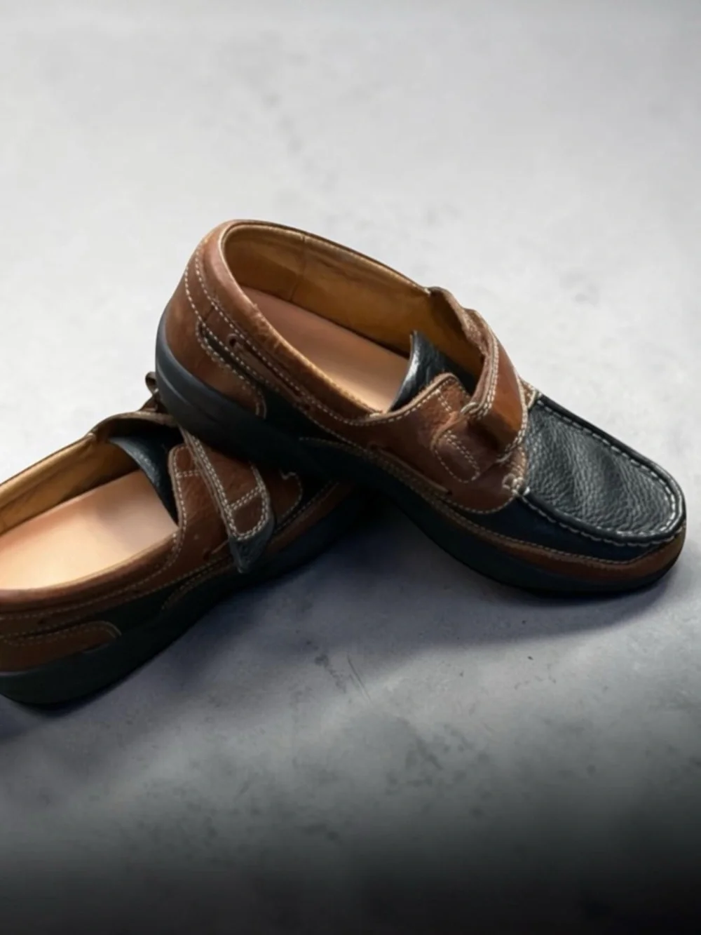 Dr Comfort Mike‎ 8660 Orthopedic Leather Boat Shoes Mens 10.5 M Brown Black